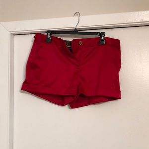 Red Satin Shorts